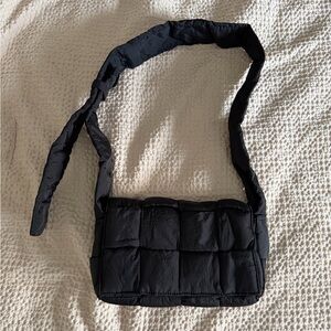 Woven Nylon Puffer Crossbody Bag